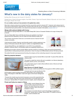 What`s new in the dairy aisles for January?