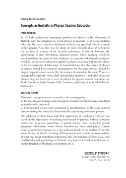 Concepts as Gestalts in Physics Teacher Education