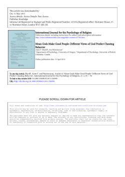 Different Views of God Predict Cheating Behavior