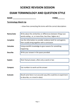 SCIENCE REVISION SESSION student booklet - School