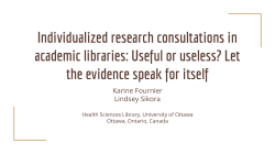 Individualized research consultations in academic
