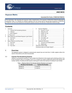 Keyscan Matrix - Cypress Semiconductor