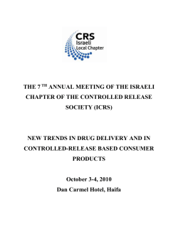 THE 7 TH ANNUAL MEETING OF THE ISRAELI CHAPTER OF THE