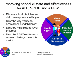 1 Best Behavior/Positive Behavior Support is&hellip;.