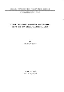 ecology of living benthonic .foraminifera from the san diego