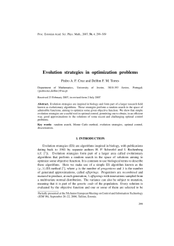 Evolution strategies in optimization problems