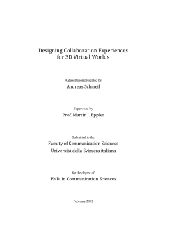 Designing Collaboration Experiences for 3D Virtual Worlds