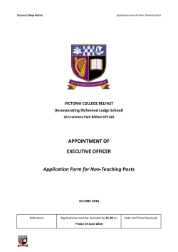1. personal information - Victoria College Belfast