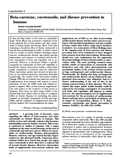 Beta-carotene, carotenoids, and disease