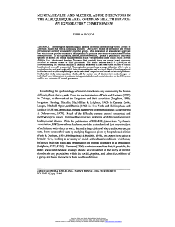 Mental Health and Alcohol Abuse Indicators in the Albuquerque