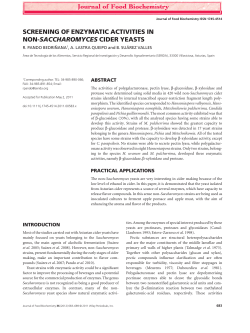 SCREENING OF ENZYMATIC ACTIVITIES IN NON&acirc;