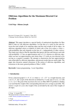 Oblivious Algorithms for the Maximum Directed Cut Problem B