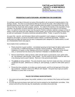 Presenting Plants for Show - Cactus and Succulent Society of New