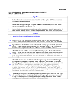 Appendix B Kent Joint Municipal Waste Management Strategy