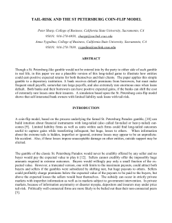 Tail-Risk and the St Petersburg Coin Flip Model