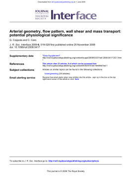 potential physiological significance Arterial geometry