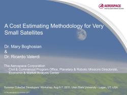 A Cost Estimating Methodology for Very Small Satellites