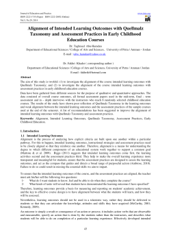 Alignment of Intended Learning Outcomes with Quellmalz
