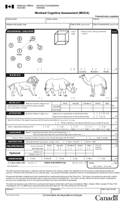 Montreal Cognitive Assessment (MOCA)