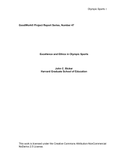 Olympic Sports 1 GoodWork&reg; Project Report