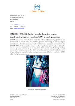 Proton transfer Reaction &ndash; Mass Spectrometry