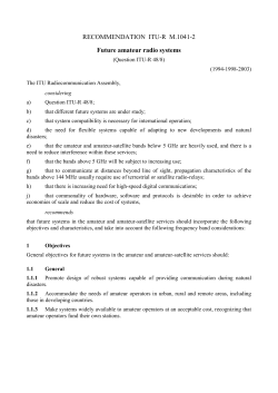 RECOMMENDATION ITU-R M.1041-2 - Future amateur radio systems