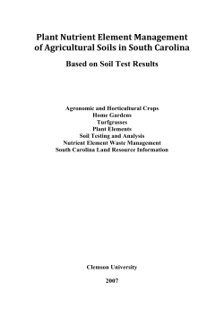 Plant Nutrient Element Management of Agricultural Soils in South