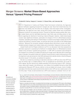 Merger Screens: Market Share-Based Approaches Versus &ldquo;Upward