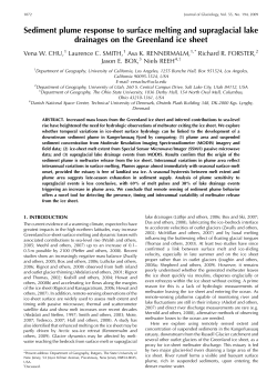 Sediment plume response to surface melting and supraglacial lake