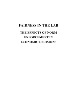 Fairness in the Lab - The Effects of Norm Enforcement in Economic