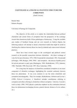 Clientelism as a Political Incentive Structure for Corruption