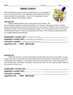Practice Writing a Hypothesis