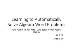 Learning to Automatically Solve Algebra Word Problems