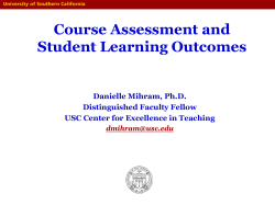 Course Assessment and Student Learning Outcomes