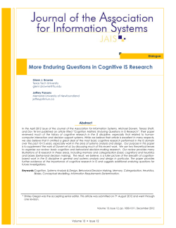 Enduring Questions in Cognitive IS Research