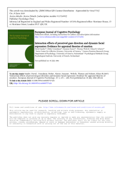 European Journal of Cognitive Psychology Interaction effects of