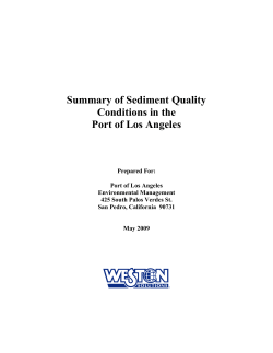 Summary of Sediment Quality Conditions in the Port of Los Angeles