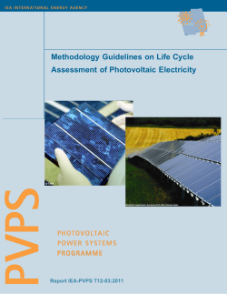 Methodology Guidelines on Life Cycle Assessment of - IEA-PVPS