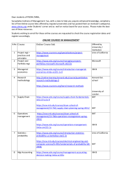 ONLINE COURSES IN MANAGEMENT S.No Course
