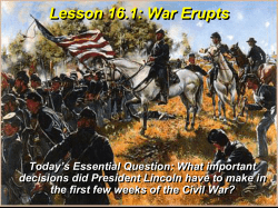 Lesson 16.1: War Erupts