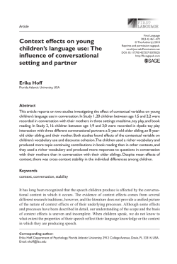 Context effects on young children`s language use: The influence of