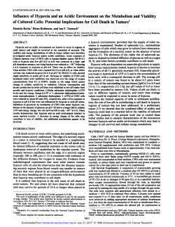 Influence of Hypoxia and an Acidic Environment