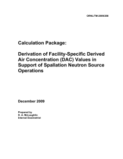 Calculation Package: Derivation of Facility
