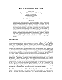 How to Re-initialize a Hash Chain