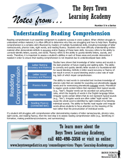 Understanding Reading Comprehension