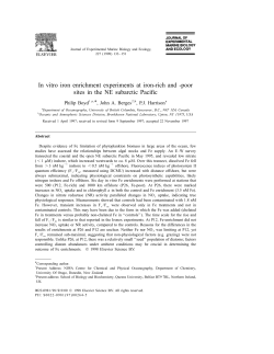 In vitro iron enrichment experiments at iron-rich and