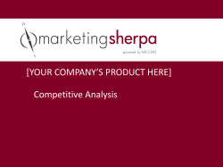 Competitive Analysis - MarketingSherpa Blog