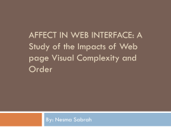 Affect in web interface: A Study of the Impacts of Web page Visual