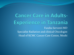 Cancer Care in Adults- Experience in Tanzania