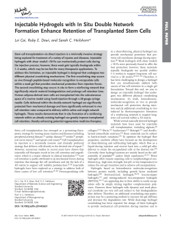 Injectable Hydrogels with In Situ Double Network Formation